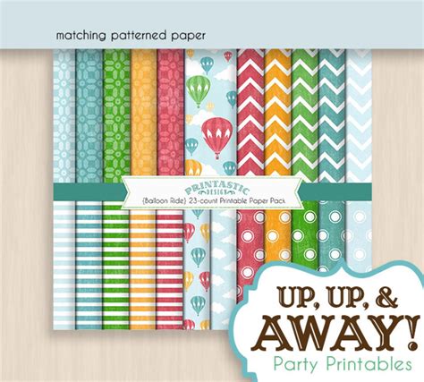 HOT AIR BALLOON Birthday Party Printable Package In Vintage Etsy