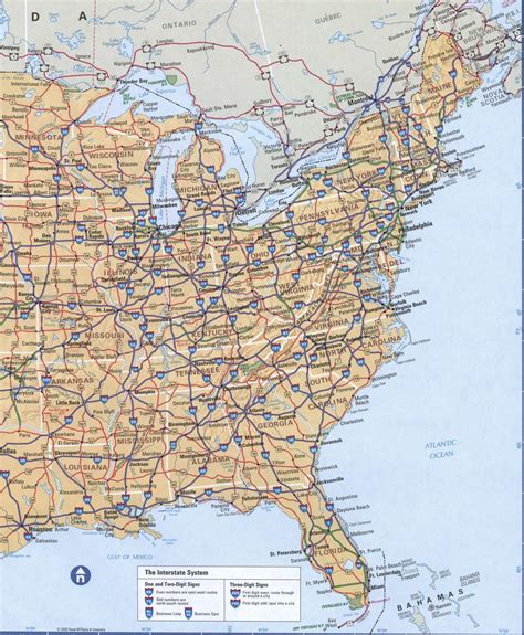 East Coast Map Usa States And Cities Of The Coast On The Map