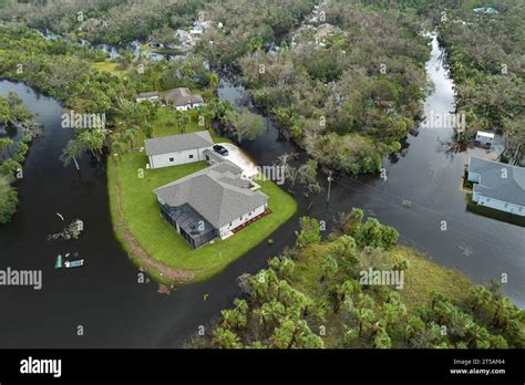 Surrounded By Hurricane Ian Rainfall Flood Waters Homes In Florida