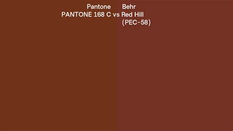 Pantone 168 C Vs Behr Red Hill Pec 58 Side By Side Comparison