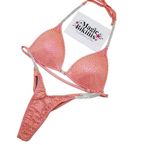 Competition Bikini No Peach Mystique With Peach Ab Crystals Magic Bikinis Custom