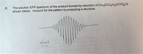 Solved The Solution EPR Spectrum Of The Product Formed By Chegg