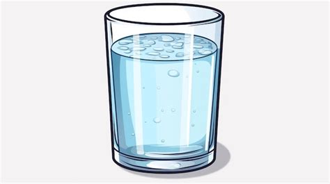 Premium Vector A Glass Of Water With A Drawing Of A Glass Of Water