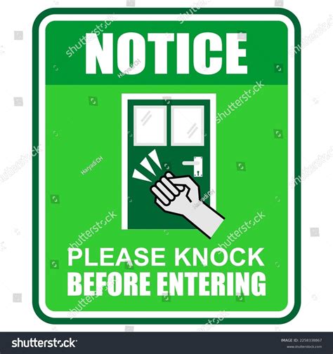 Notice Please Knock Before Entering Sticker Stock Vector (Royalty Free