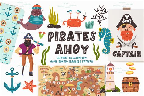 Pirates Ahoy Clipart Treasure Map By Anka Drozd TheHungryJPEG