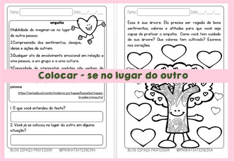 Texto Sobre Empatia Com Atividades - Espaço do Professor | Atividades de ensino, Ensino religioso ...