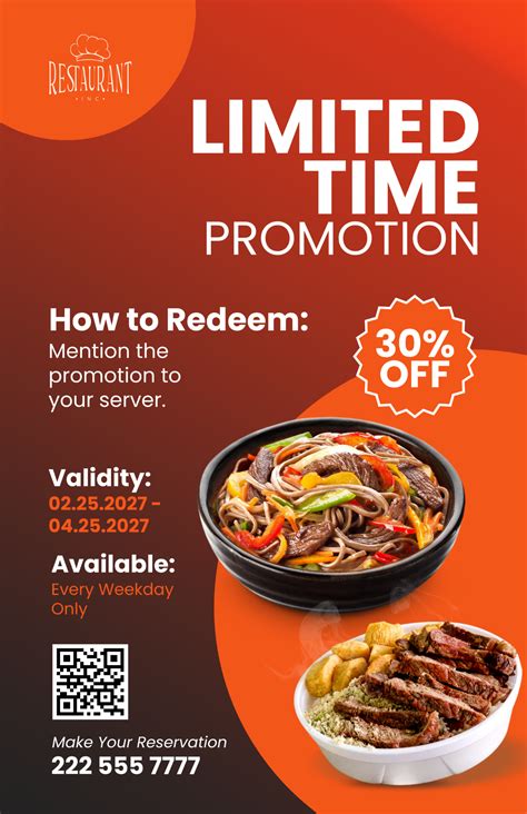 Free Restaurant Promotional Poster Template To Edit Online