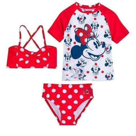 Disney Swim Disney Store Minnie Mouse Bikini With Rash Guard Poshmark