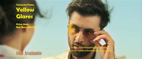 Ranbir Kapoor In Yellow Lens Aviator Sunglasses Movie Tamasha