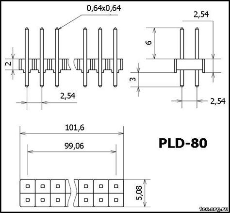 PLD-80 (PLD-2x40) - Штыревые линейки 2,54мм - РАЗЪЁМЫ - Электронные ...