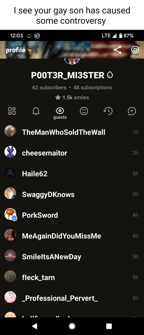 I See Your Gay Son Has Caused Some Controversy LTE A Profile POOTSR IMISSTIER