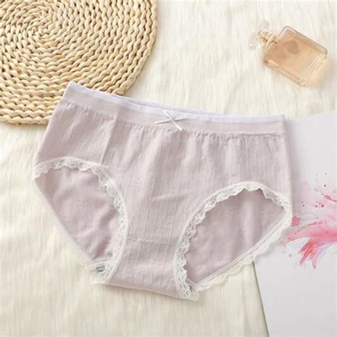 Femmes Sexy Dentelle Fleurs Bow Knot Sous Vêtements Culottes Lingerie Sans Soudure Slip Gris