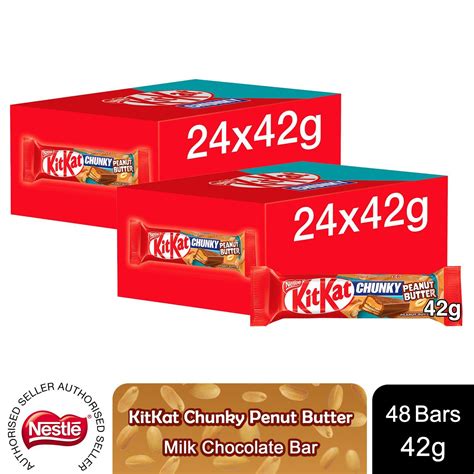 Kit Kat Chunky Peanut Butter Smooth Milk Chocolate Bar 42g 48 Pack