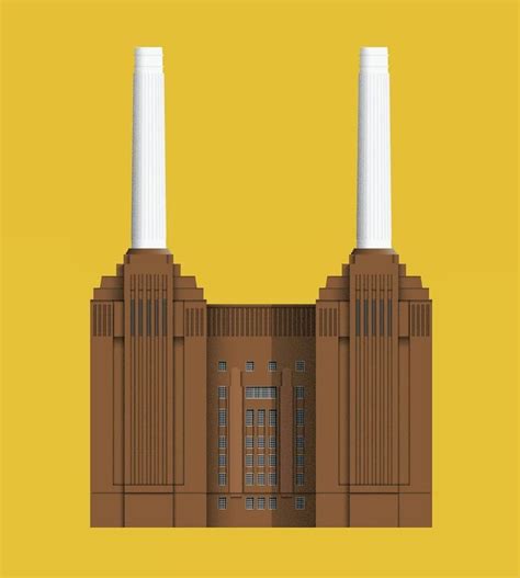 Battersea Power Station illustration print wall art | Battersea power ...