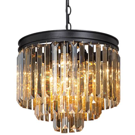 Люстра ODEON Amber GLASS 3-TIER Black Янтарное стекло D 36 по цене 22 ...