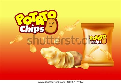 Vector Promotion Banner Realistic Potato Chips Stock Vector Royalty