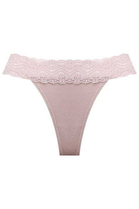 Calcinha Fio Duplo B Sica Nude De Renda E Viscose