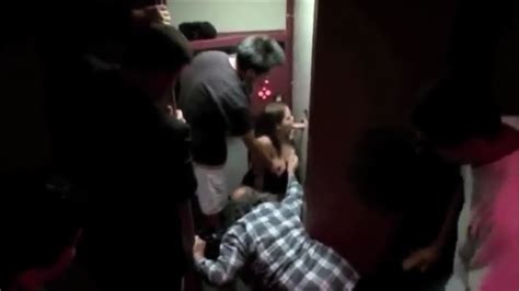 BIG TITS Girl Brutal Gangbang Orgy