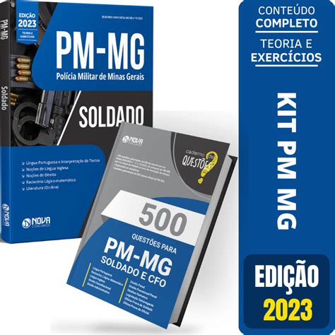 Kit Apostila Soldado Pm Mg 2024 Caderno De Questões Shopee Brasil