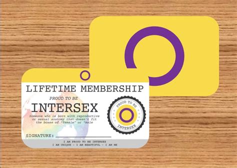 Intersex Lifetime Membership Card Gay Pride Card Lgbt Identity Card Perfect Rainbow Community
