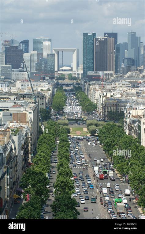 A View Along Avenue De La Grande Armee From The Arc De Triomphe Paris