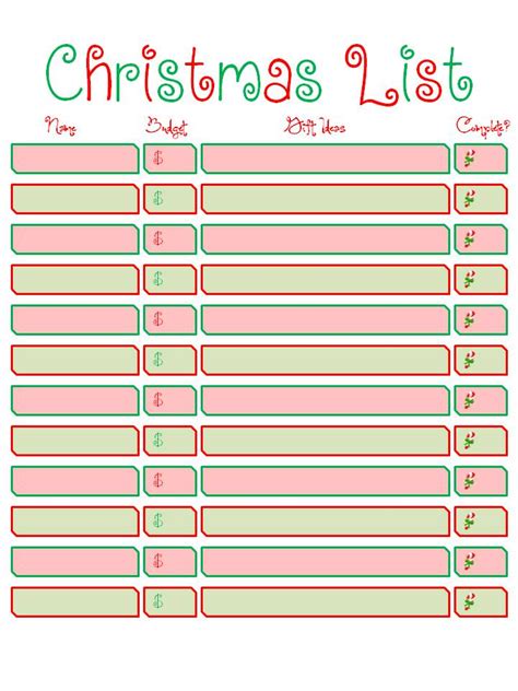 Candice Craves: Free Printable: Christmas List