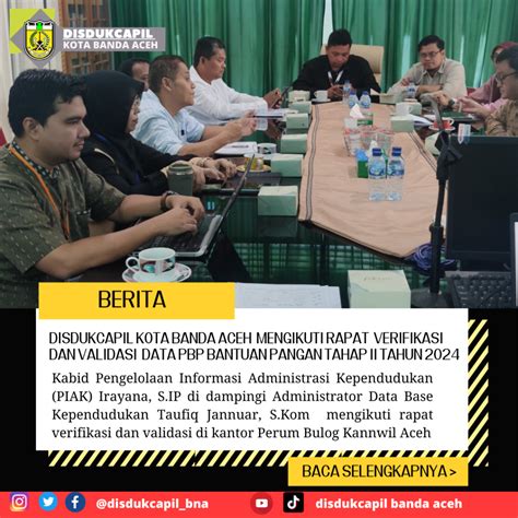 DISDUKCAPIL KOTA BANDA ACEH MENGIKUTI RAPAT VERIFIKASI DAN VALIDASI