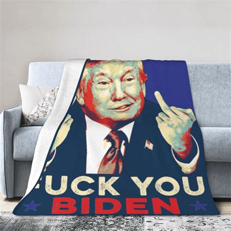 Amazon Rqwaaed Fuck Biden Trump Throw Blankets Cozy Warm Lightweight Flannel Blanket
