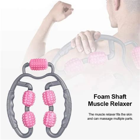 5 Wheels Foam Shaft Roller Muscle Relaxer Hand Skinny Leg Massage