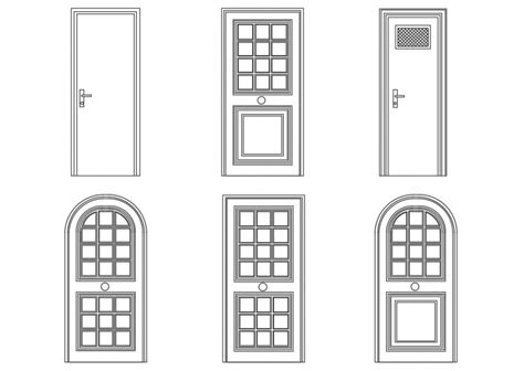 Cad Design Drawings Of Door Block 2d View Elevation Dwg File Cadbull