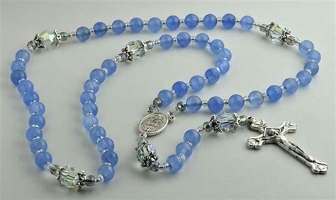 blue alexandrite  swarovski lt azure crystal fiat  mary rosary