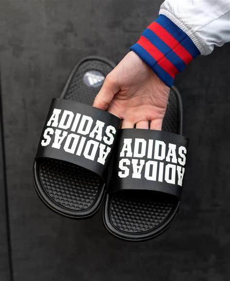 Купить Мужские тапочки Adidas Black Адидас с логотипом тапки летние ...