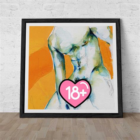 Full Frontal Erotic Male Art Nude Male Art Minimalist Wall Decor Modern Giclée Print Sensual