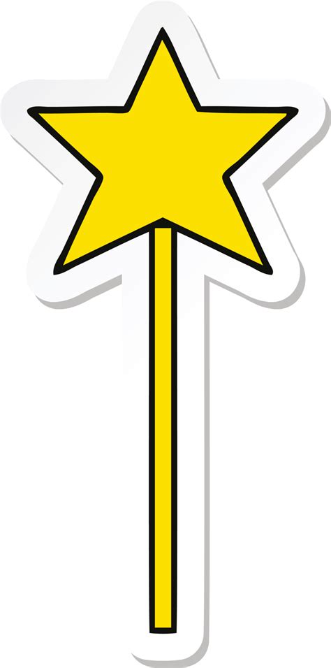 Sticker Of A Cute Cartoon Star Wand 45232227 Png