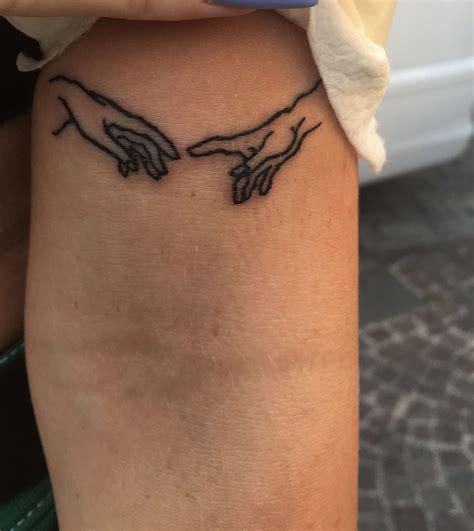 Michelangelo Creation Of Adam Hand Tattoo Simple Hand Tattoos Hand