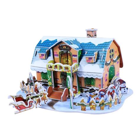 1pc 3d Puzzle Dollhouse Cartoon Diy Puzzle Paper Board Colorful