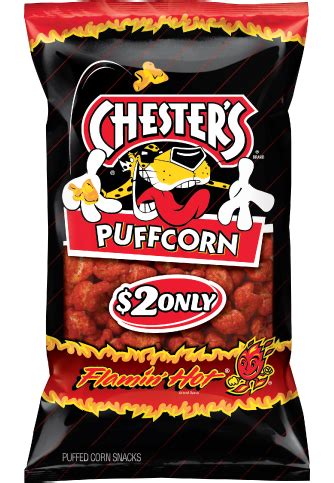 Chester S Flamin Hot Flavored Puffcorn Snacks Fritolay