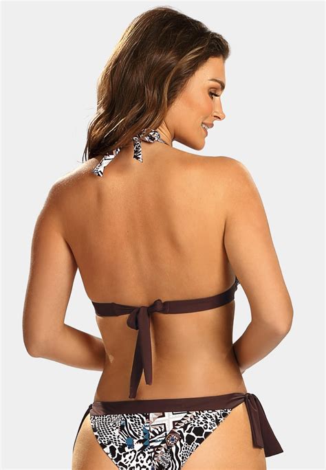 Wiązana góra bikini push up w etniczne motywy FG17B 887 Sklep Feba
