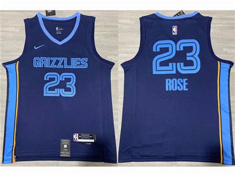 Memphis Grizzlies 23 Derrick Rose Navy Swingman Jersey Tte Trading