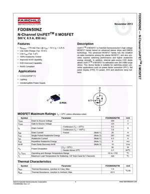 Fdd N Nz Mosfet Datasheet Pdf Equivalent Cross Reference Search