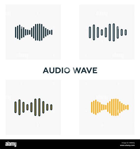 Audio Wave Icon Set Four Elements In Diferent Styles From Audio