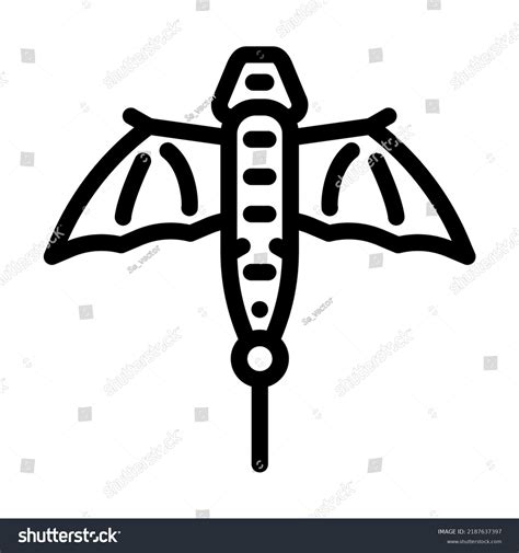 Dragon Shape Kite Line Icon Vector Stock Vector (Royalty Free) 2187637397 | Shutterstock