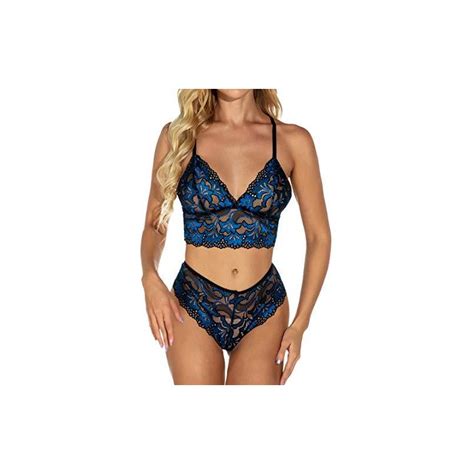 Ppppa Lingerie Di Pizzo Da Donna Intimo Sexy Con Bretelle Pezzi Set Di Reggiseno E Mutandine