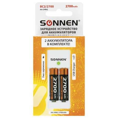 Зарядное устройство Sonnen для аккумуляторных пальчиковых батареек АА ...
