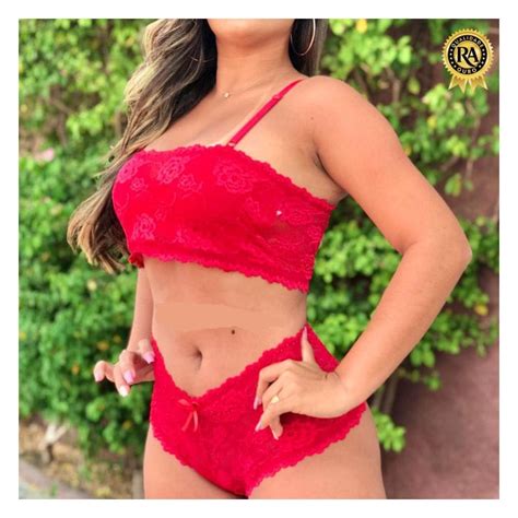 Conjunto Cropped Sem Bojo Sensual Todo Em Renda Lingerie Feminina Pimenta Rosa Lingerie