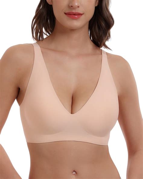 Horisun Seamless Bra Full Coverage Wireless Bras For Women With Support Nude M At Amazon Women