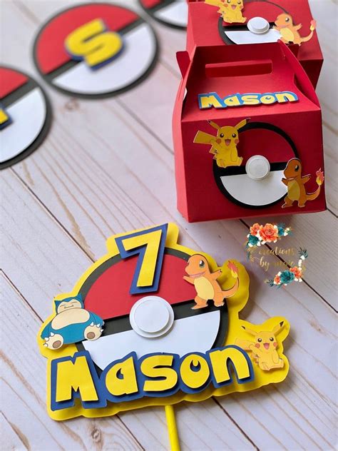 Pokemon Cake Topper Pokemon Birthday Party Kids Birthday Etsy In 2021