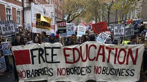 Students Protest Against Tuition Fees Bbc News