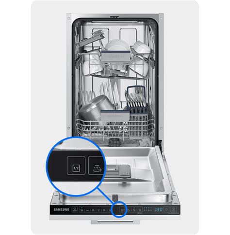 Как установить половинную загрузку на посудомоечной машине Samsung ...