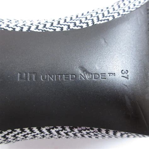 新品同様 UNITED NUDE ユナイテッドヌード FOLD MID ラウンドトゥ ブーティ パンプス ブーツ 37 23 5cm相当 ホワイトブラック レディース 古着 中古
